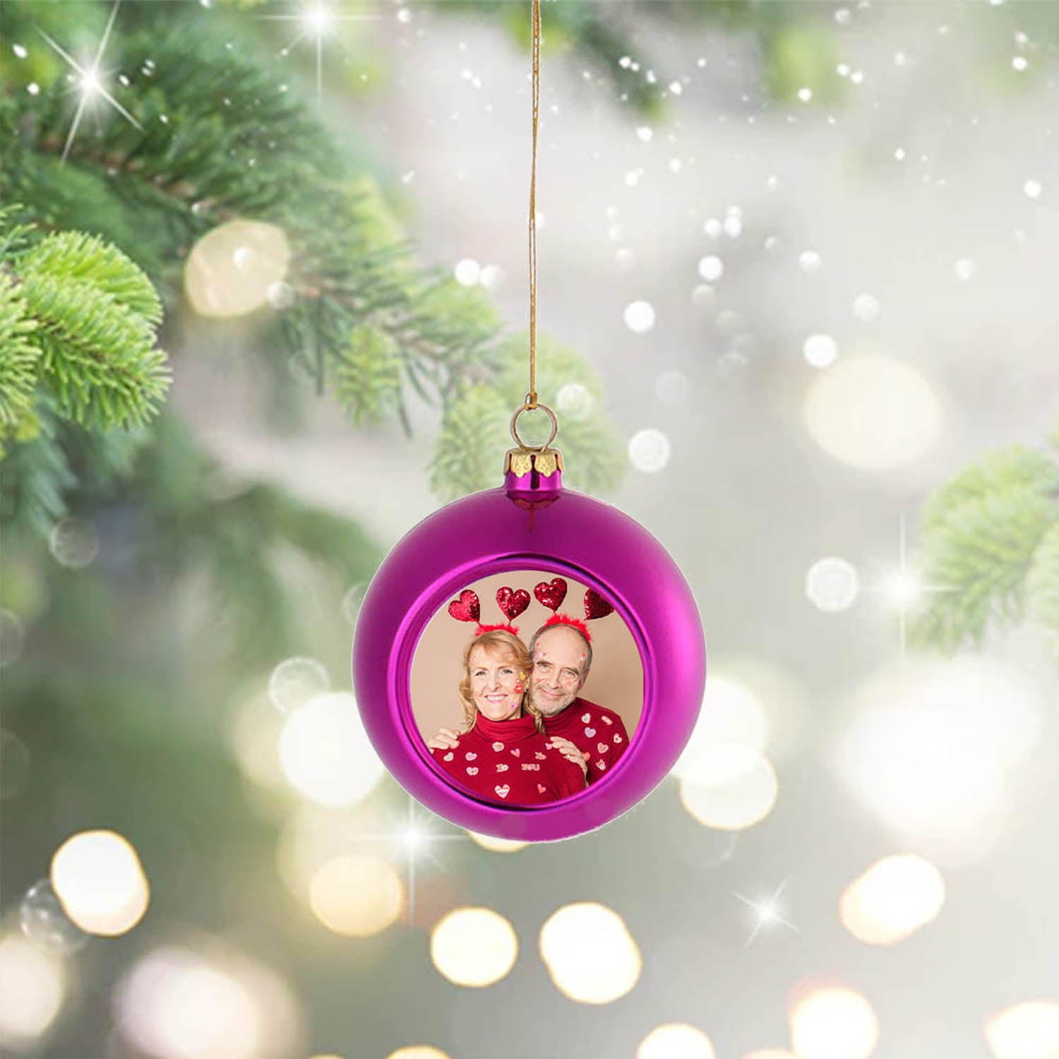 Custom Photo Christmas Ball - handmade