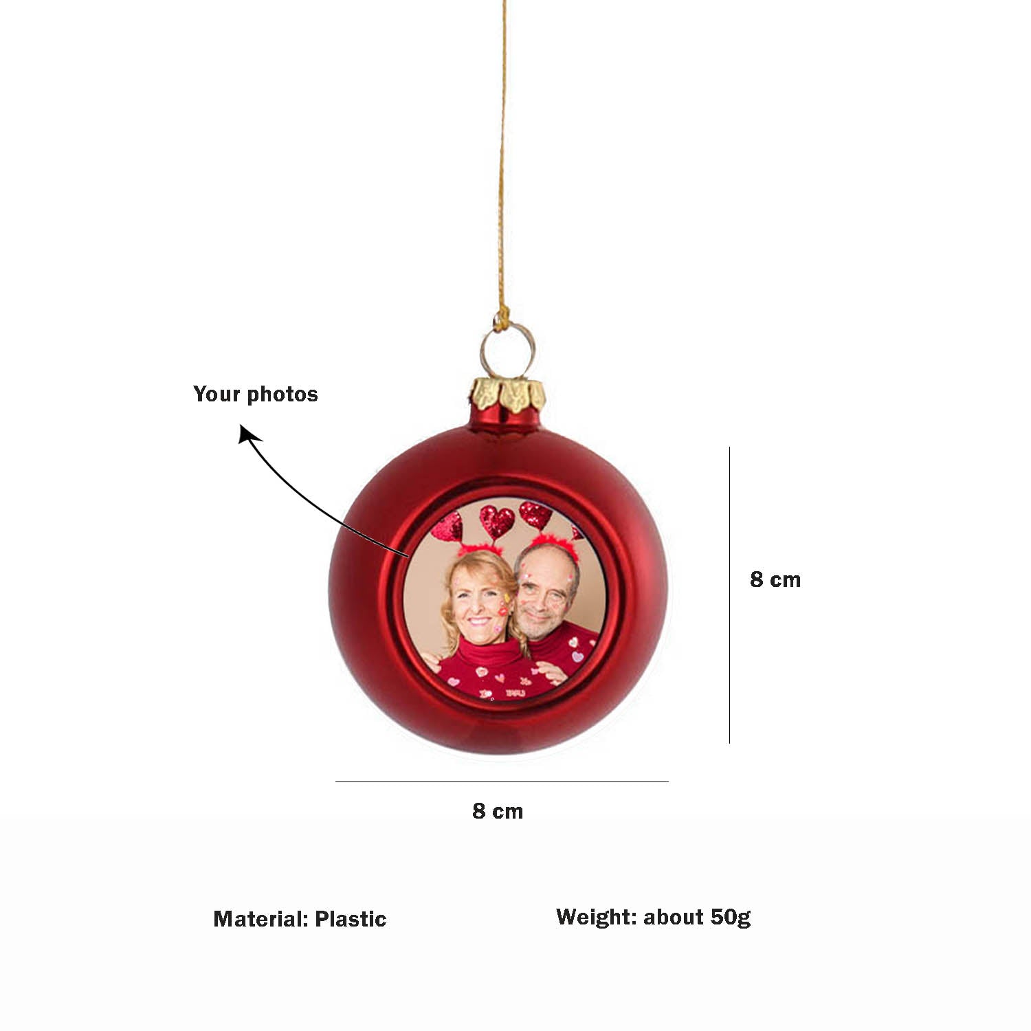 Custom Photo Christmas Ball - handmade