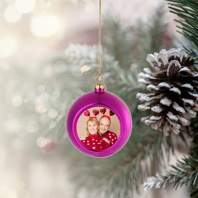 Custom Photo Christmas Ball - handmade