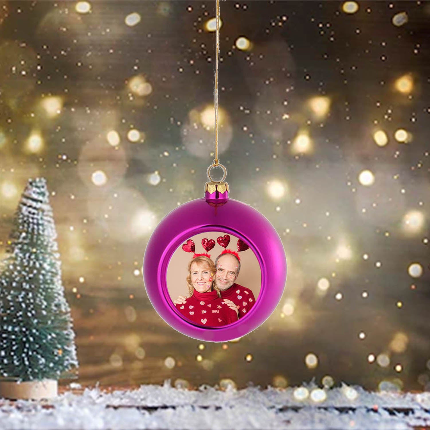 Custom Photo Christmas Ball - handmade