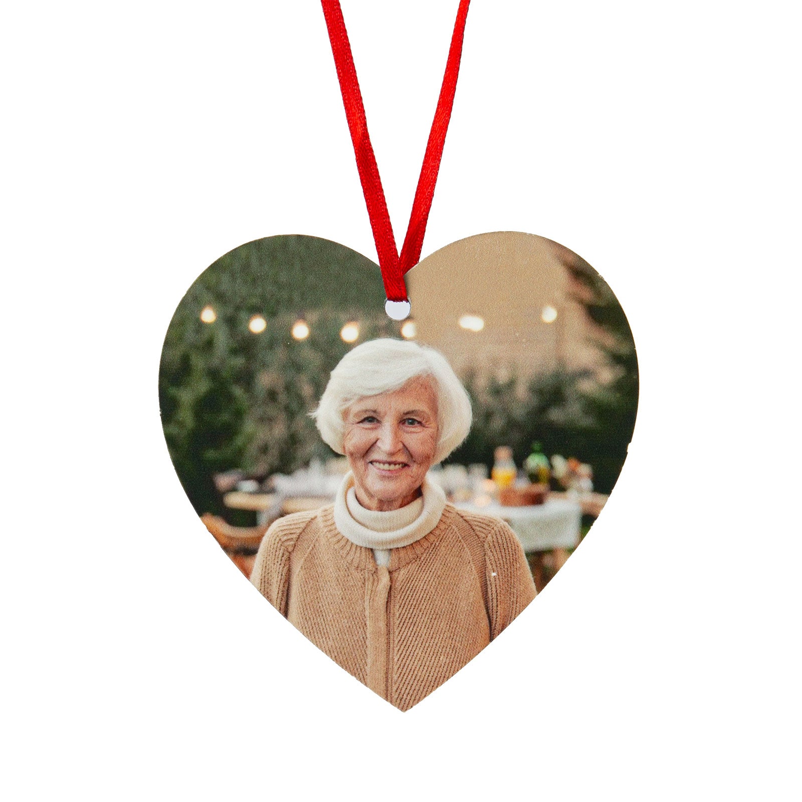 Christmas Decoration Custom Photo Heart Shaped Ornament - handmade