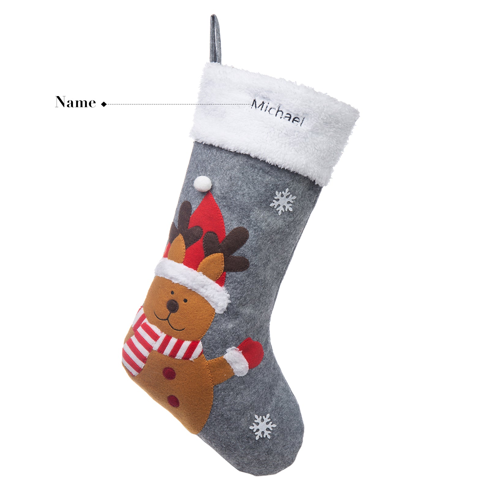 Custom Name Santa Claus Sock - handmade