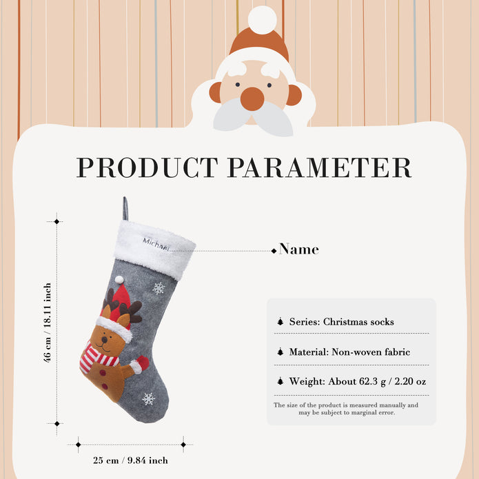 Custom Name Santa Claus Sock - handmade