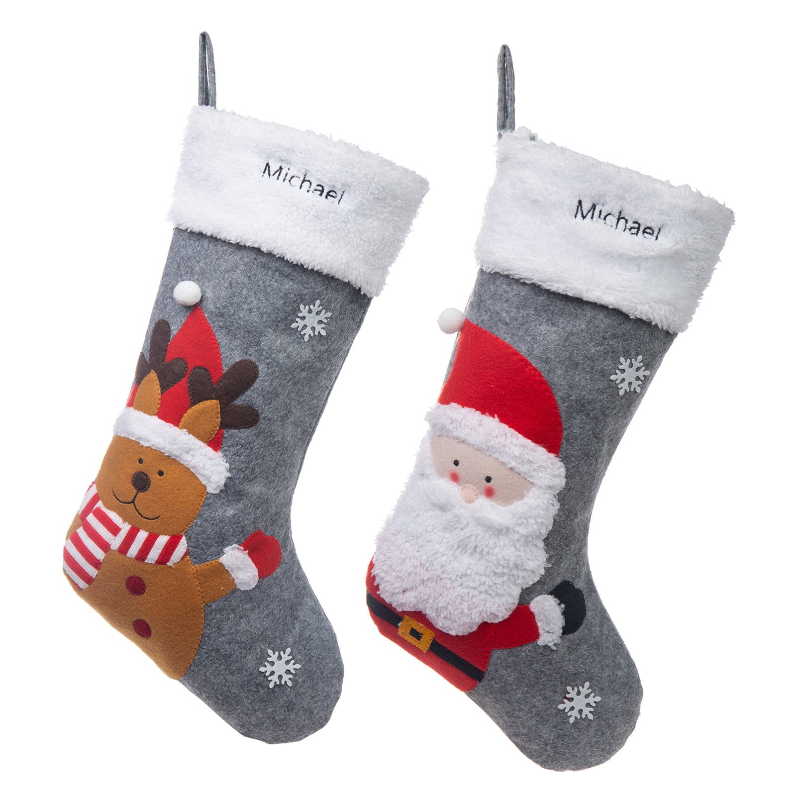 Custom Name Santa Claus Sock - handmade