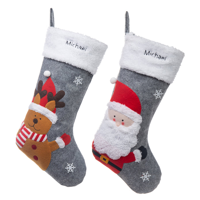 Custom Name Santa Claus Sock - handmade