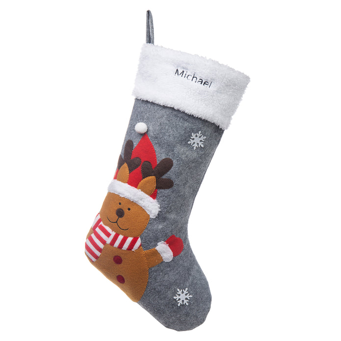 Custom Name Santa Claus Sock - handmade