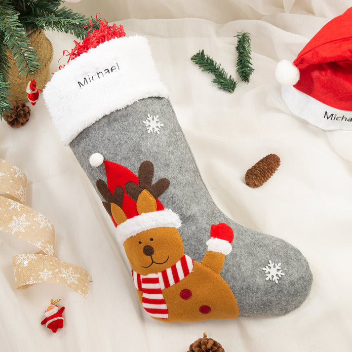 Custom Name Santa Claus Sock - handmade