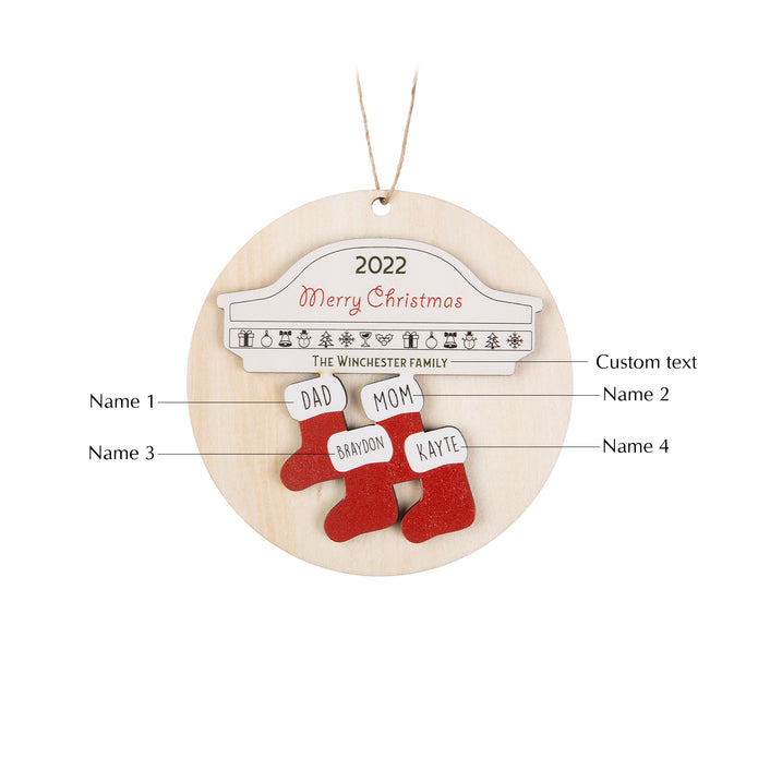 Custom Name Christmas Sock Ornament - handmade