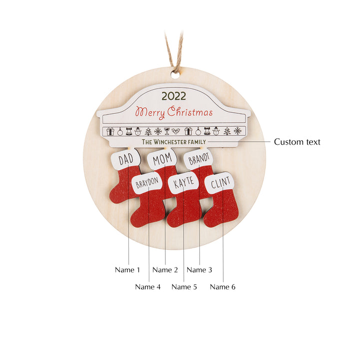 Custom Name Christmas Sock Ornament - handmade