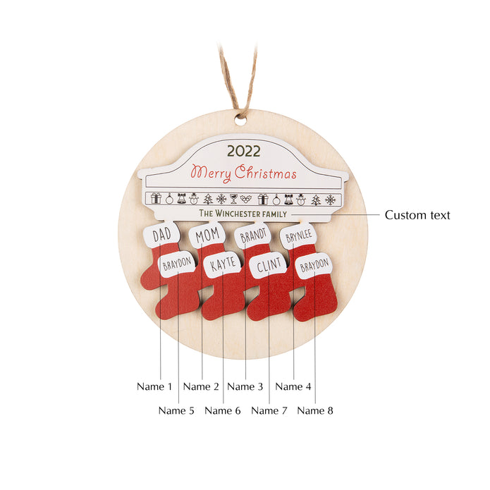 Custom Name Christmas Sock Ornament - handmade