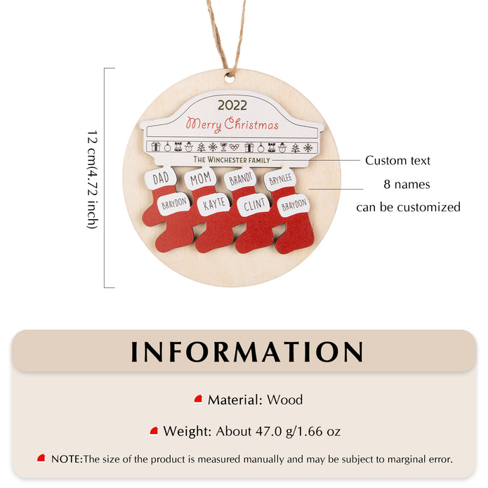 Custom Name Christmas Sock Ornament - handmade