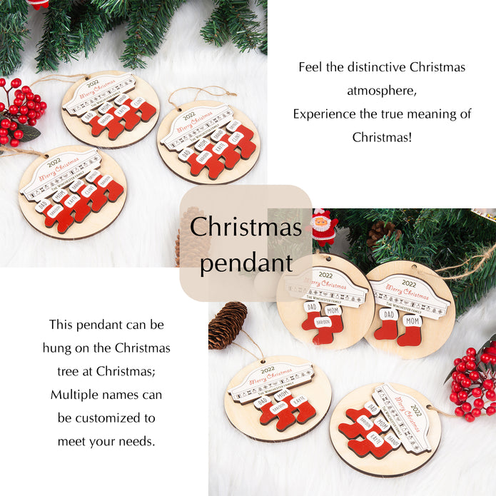 Custom Name Christmas Sock Ornament - handmade