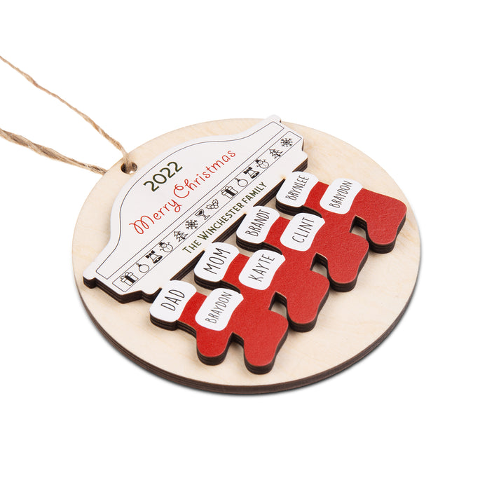 Custom Name Christmas Sock Ornament - handmade