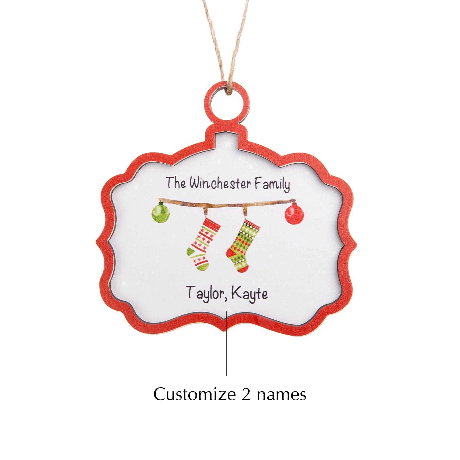 Custom Name Christmas Ornament - handmade