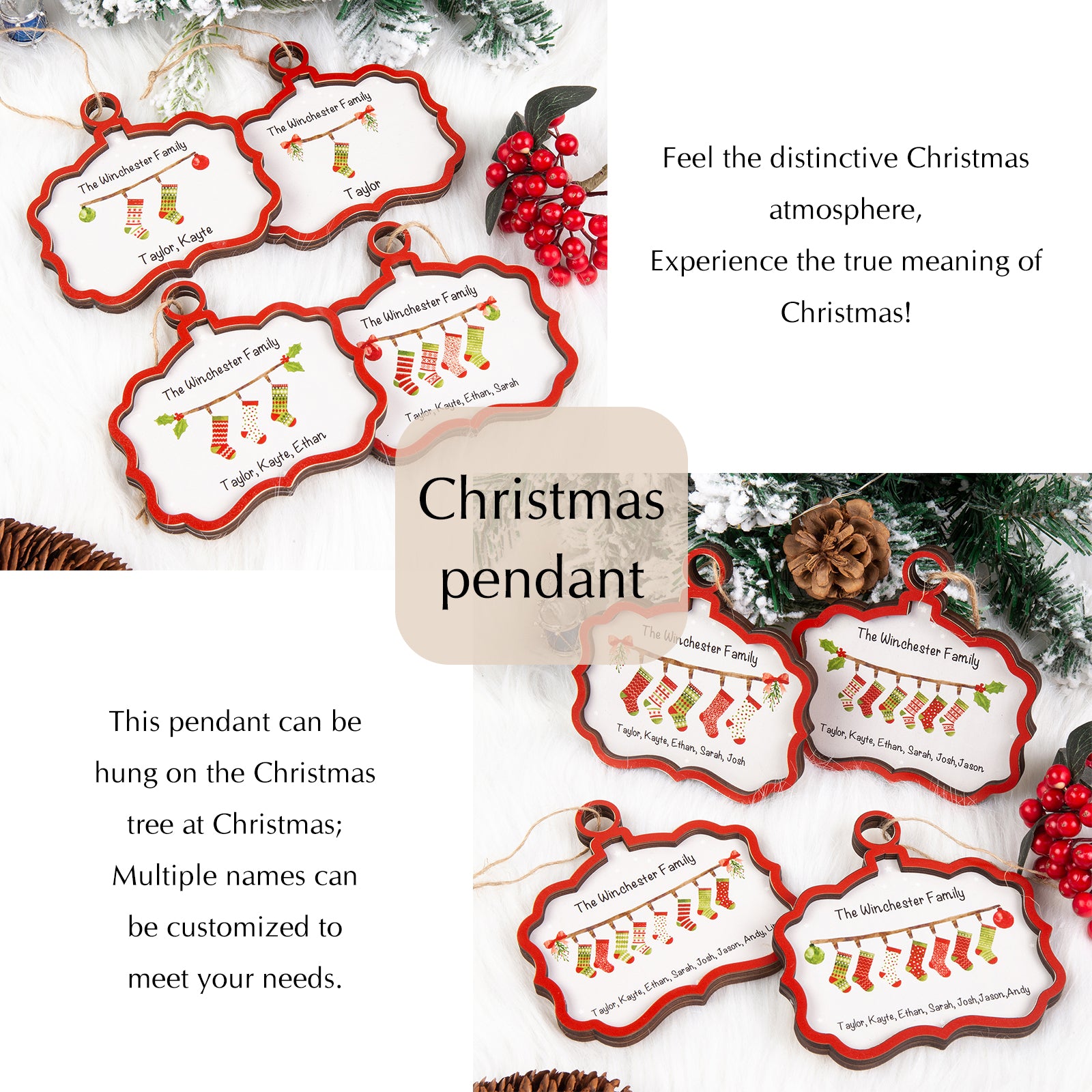 Custom Name Christmas Ornament - handmade