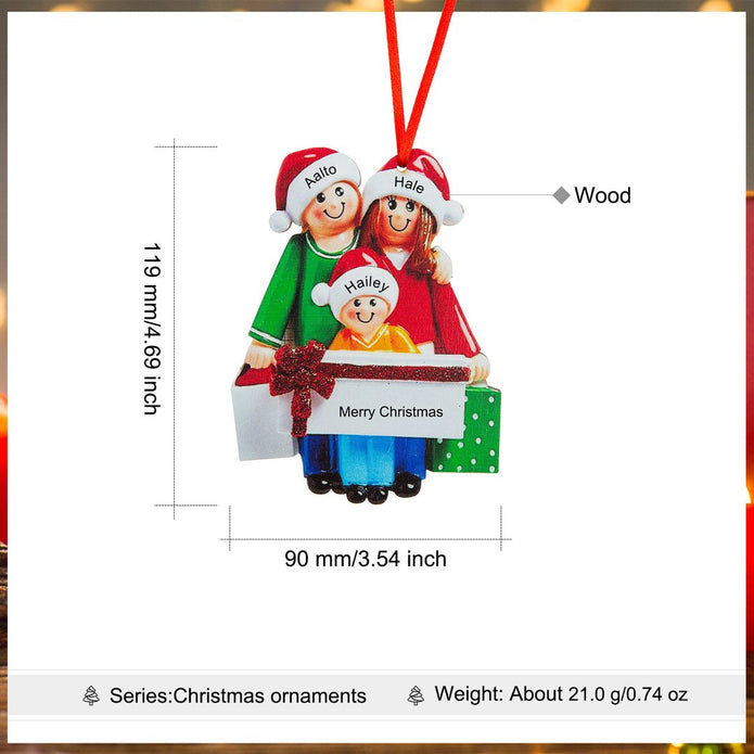 Custom Name Christmas Ornament - handmade