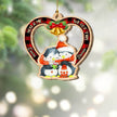 Personalised Penguin Heart Christmas Ornament - handmade