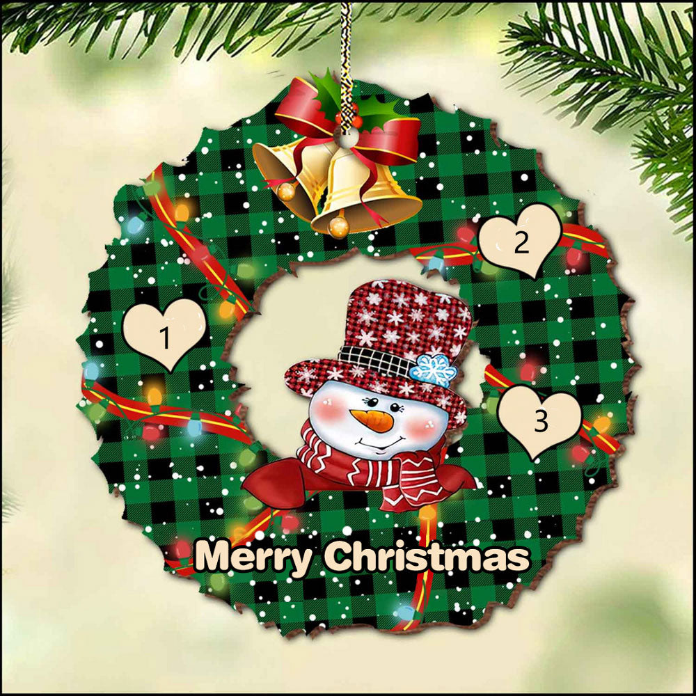 Custom Name Christmas Snowman Ornament - handmade