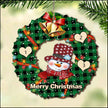 Custom Name Christmas Snowman Ornament - handmade