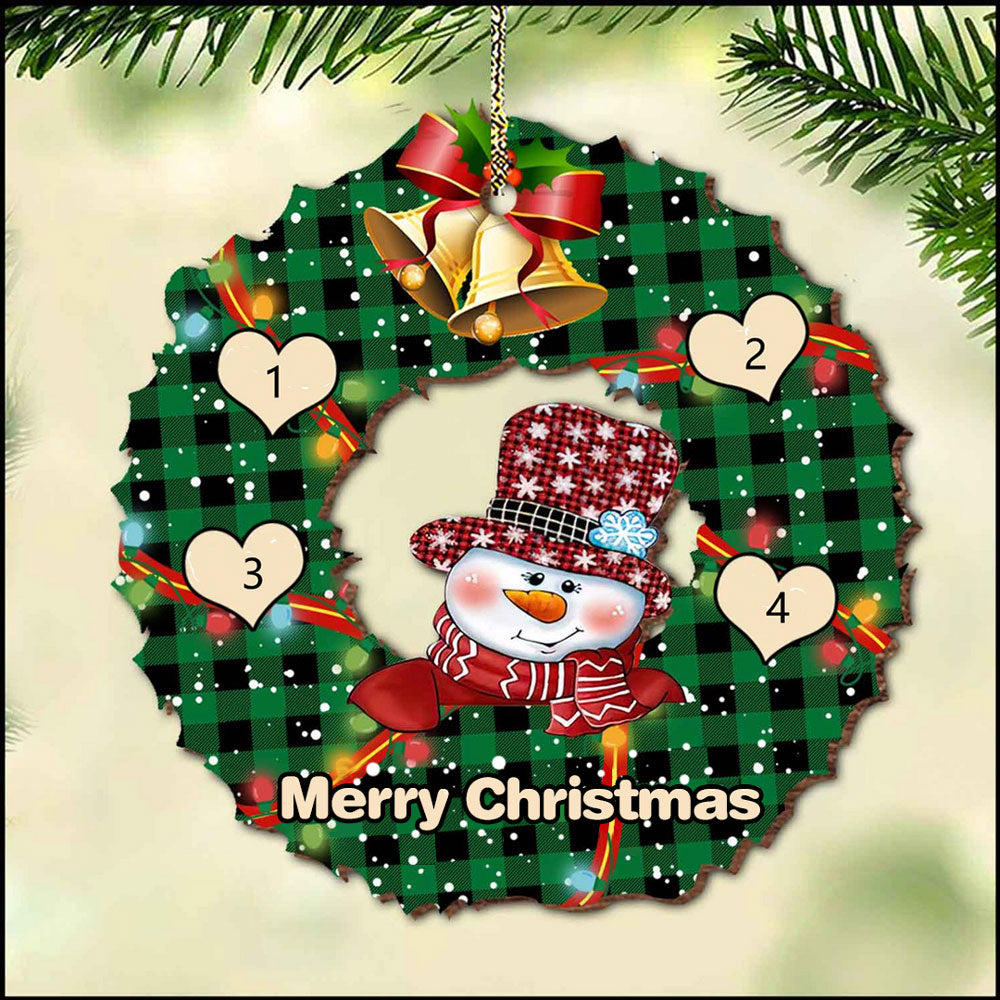 Custom Name Christmas Snowman Ornament - handmade