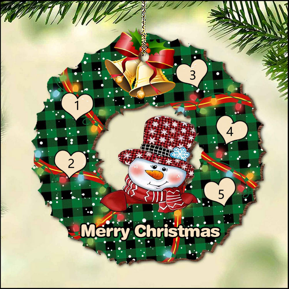 Custom Name Christmas Snowman Ornament - handmade