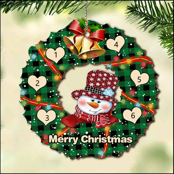 Custom Name Christmas Snowman Ornament - handmade