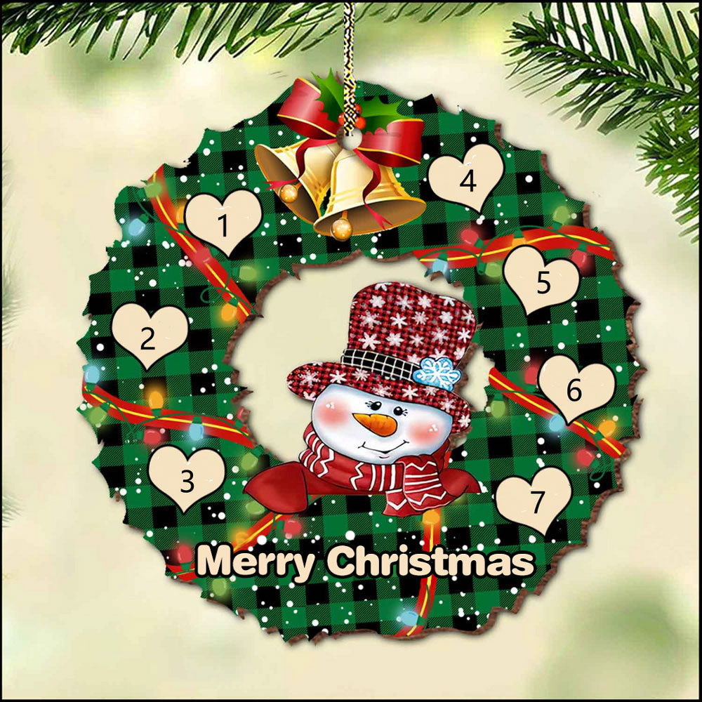 Custom Name Christmas Snowman Ornament - handmade