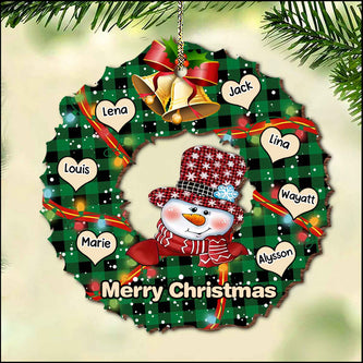 Custom Name Christmas Snowman Ornament - handmade
