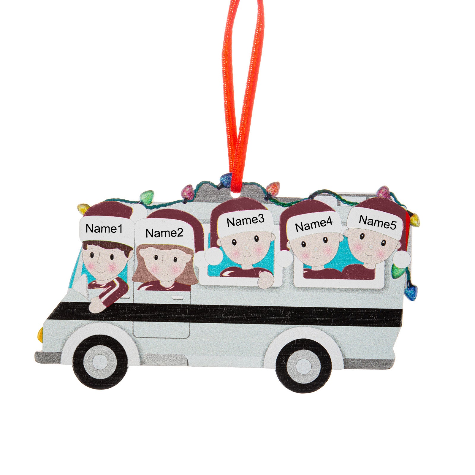 Custom Name Chritsmas Bus Ornament - handmade