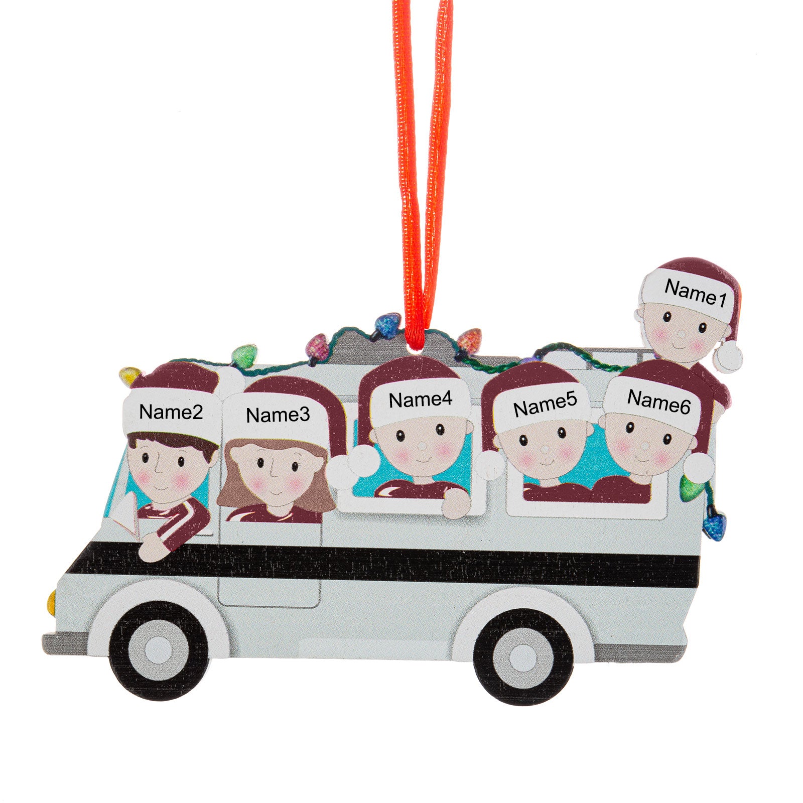 Custom Name Chritsmas Bus Ornament - handmade