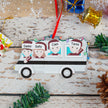 Custom Name Chritsmas Bus Ornament - handmade