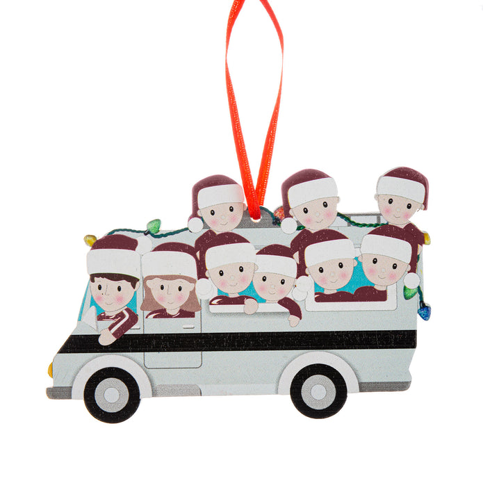 Custom Name Chritsmas Bus Ornament - handmade