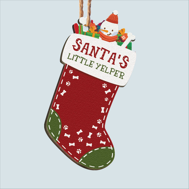 Custom Photo Christmas Sock Ornament - handmade