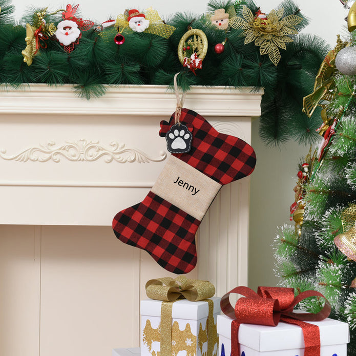 Custom Name Bone Christmas Ornament - handmade