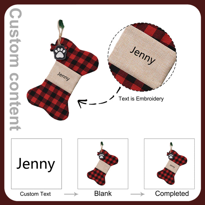 Custom Name Bone Christmas Ornament - handmade