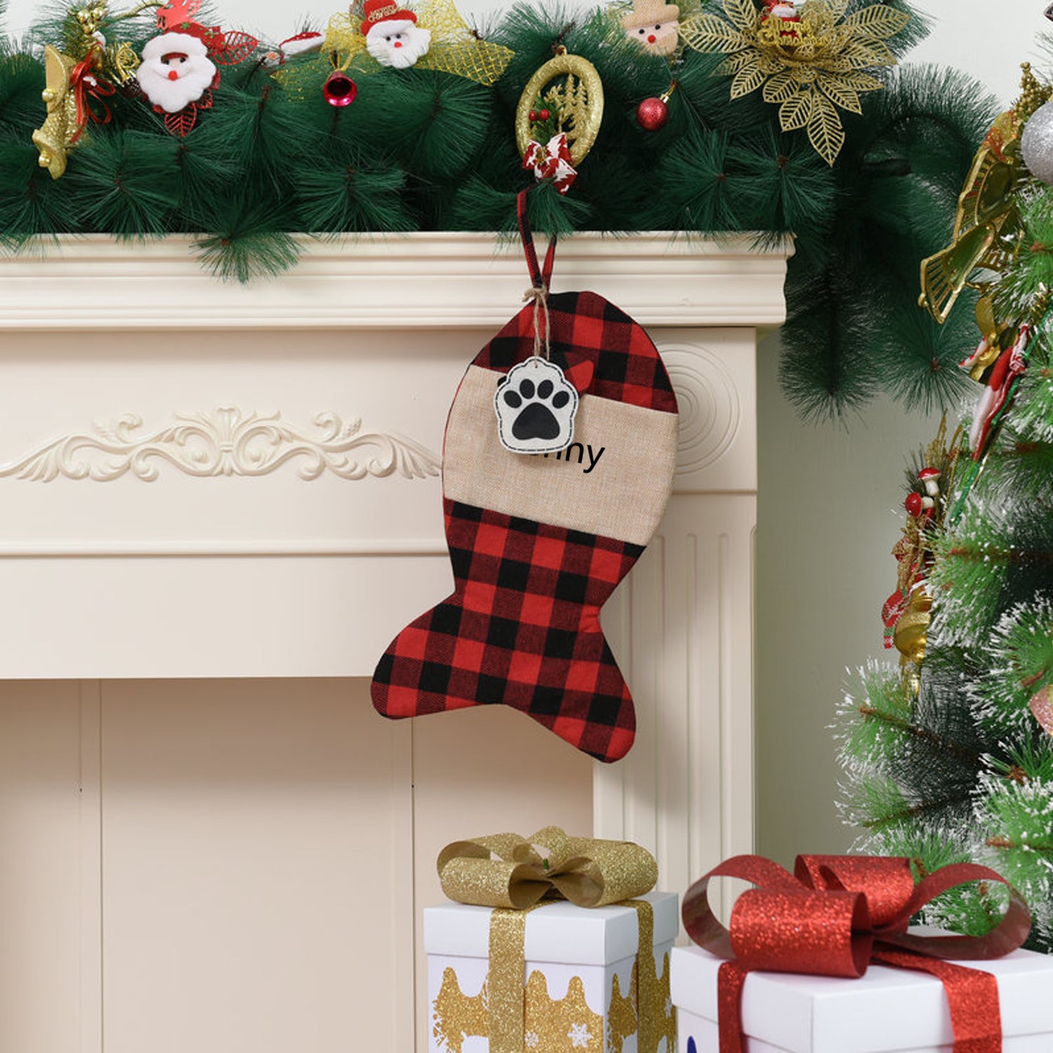 Custom Name Bone Christmas Ornament - handmade