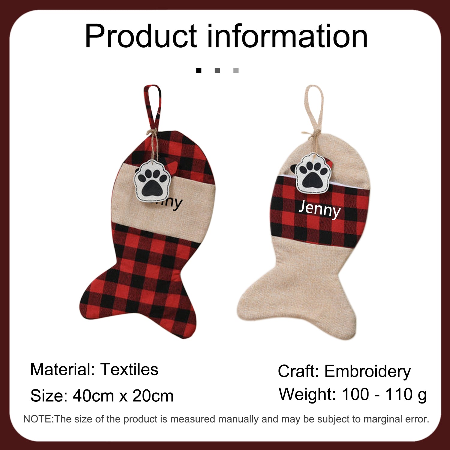 Custom Name Bone Christmas Ornament - handmade