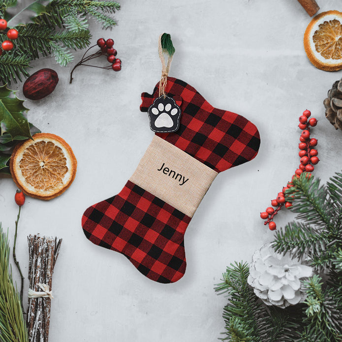 Custom Name Bone Christmas Ornament - handmade