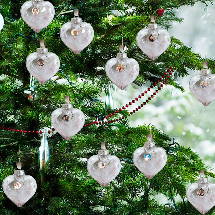 Custom Photo Heart Bottle Ornament - handmade