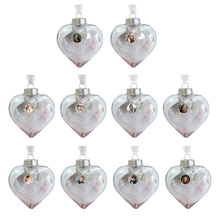 Custom Photo Heart Bottle Ornament - handmade