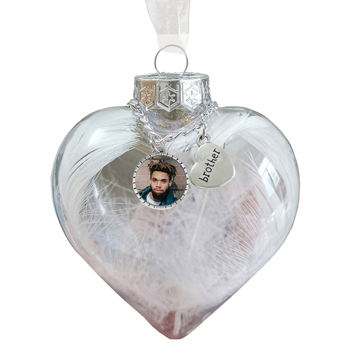 Custom Photo Heart Bottle Ornament - handmade