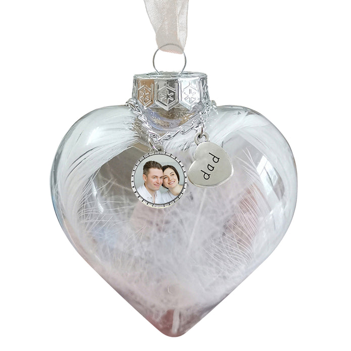 Custom Photo Heart Bottle Ornament - handmade