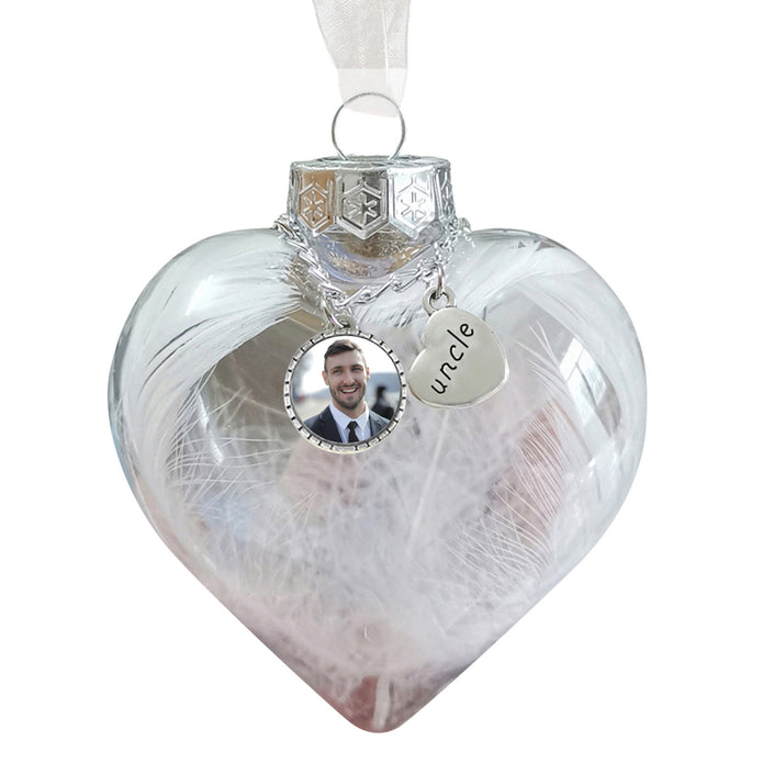 Custom Photo Heart Bottle Ornament - handmade