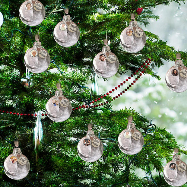 Custom Photo Feather Bottle Ornament - handmade