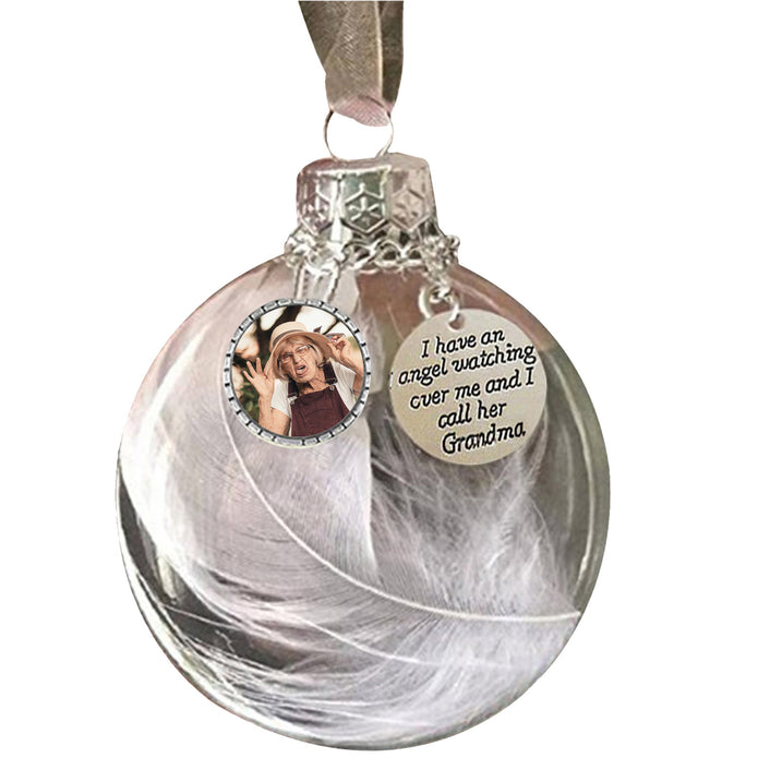 Custom Photo Feather Bottle Ornament - handmade