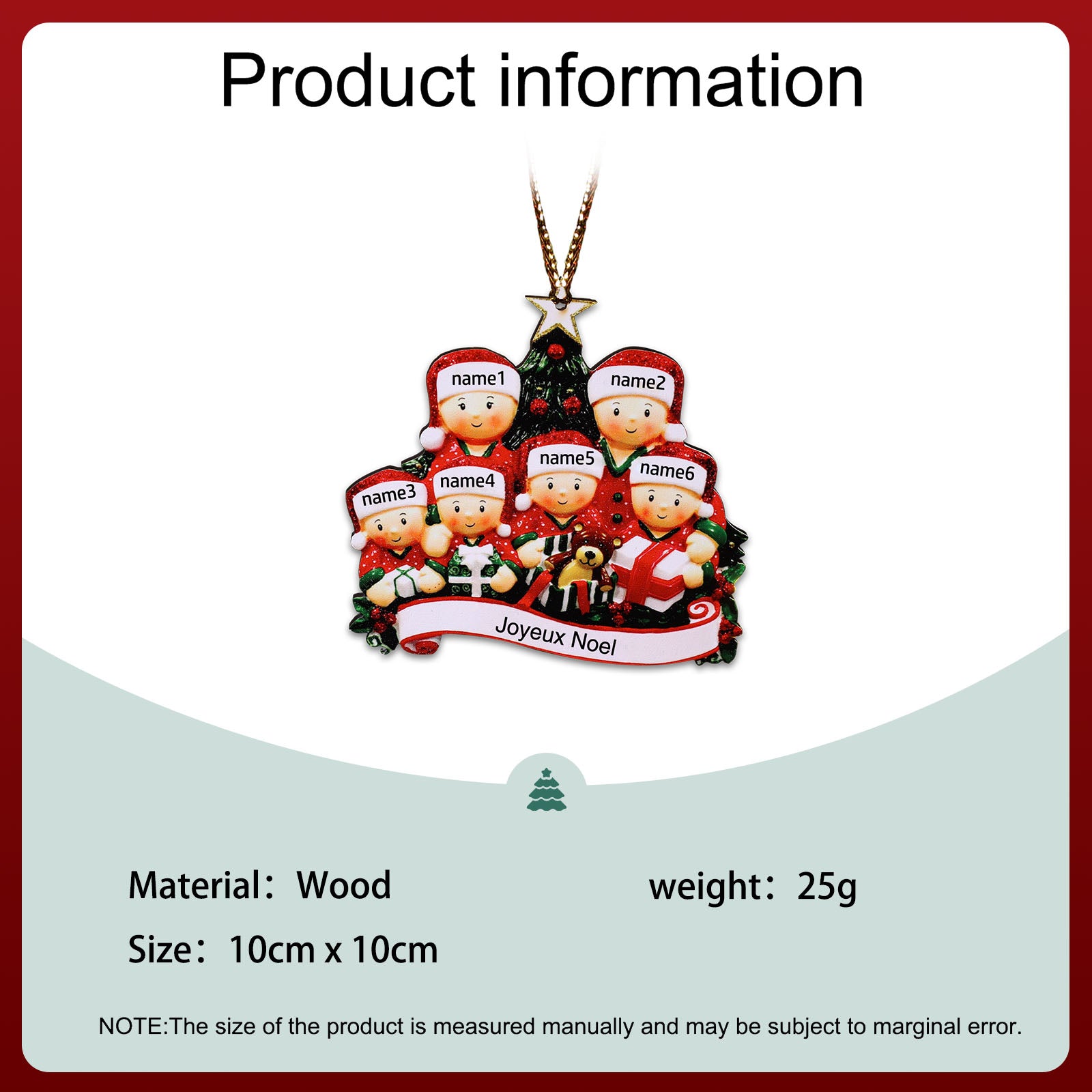 Custom Christmas Tree Ornament - handmade