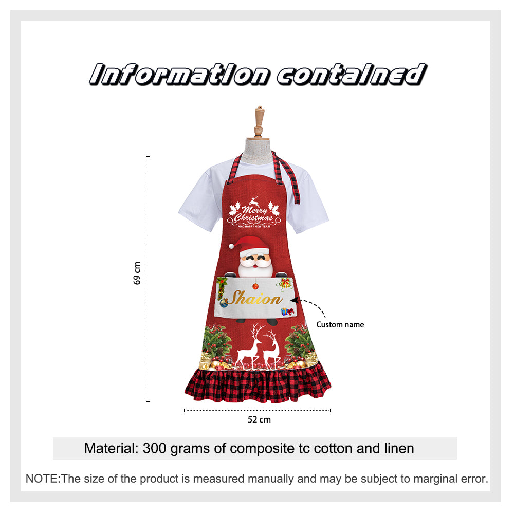 Custom Name Christmas Apron - handmade