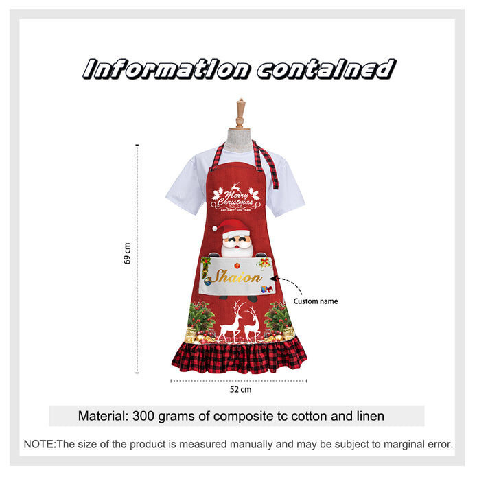 Custom Name Christmas Apron - handmade