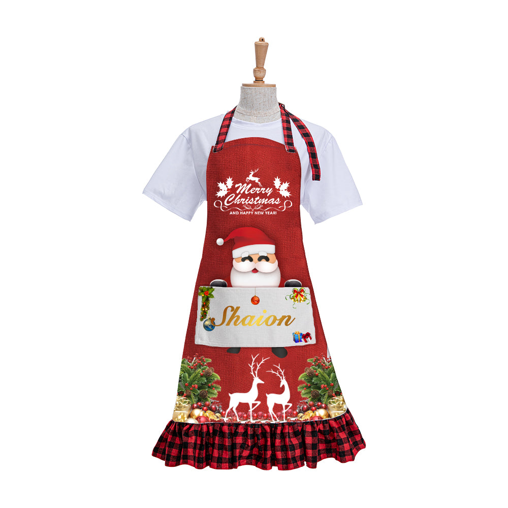 Custom Name Christmas Apron - handmade