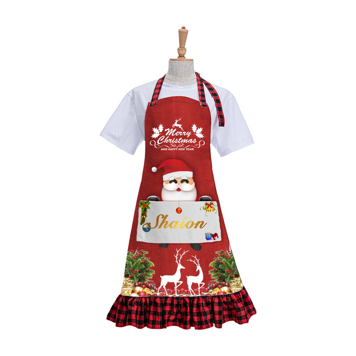 Custom Name Christmas Apron - handmade